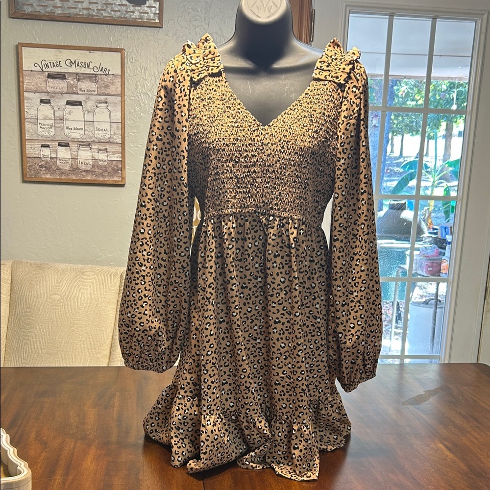 JODIFL Leopard Print Dress - Brown and Black
